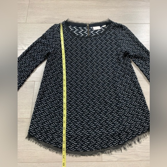 Anthropologie Postmark Black & White Top Weave Textured Top - Picture 8 of 10